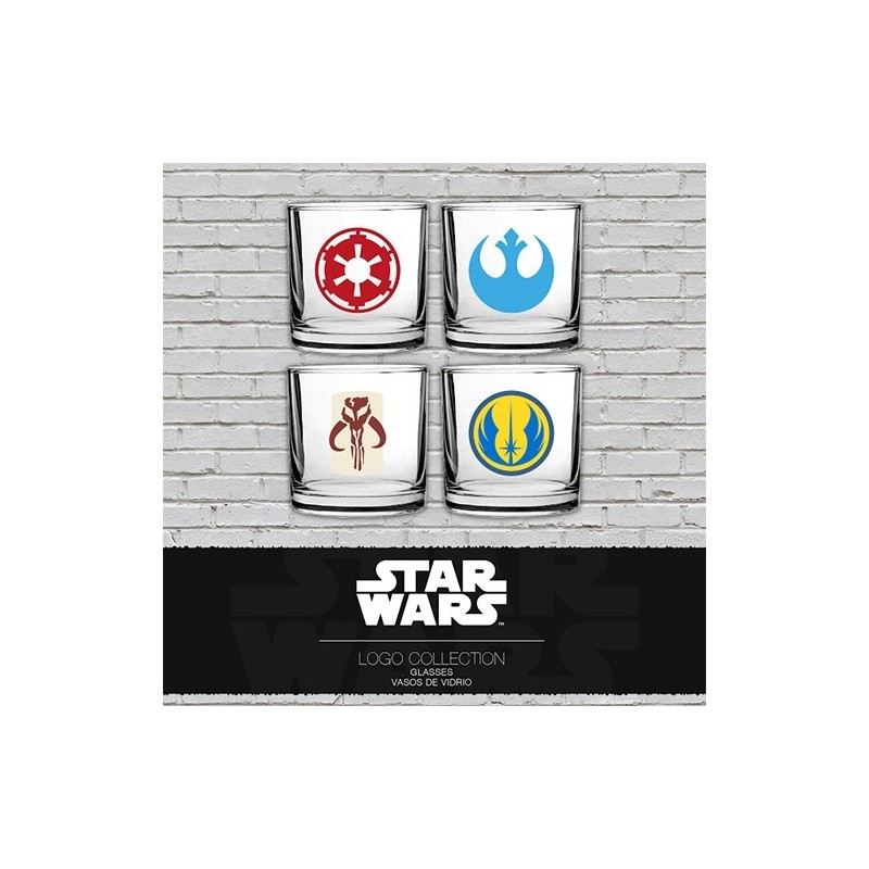 STAR WARS - SET DI 4 BICCHIERI CON LOGHI